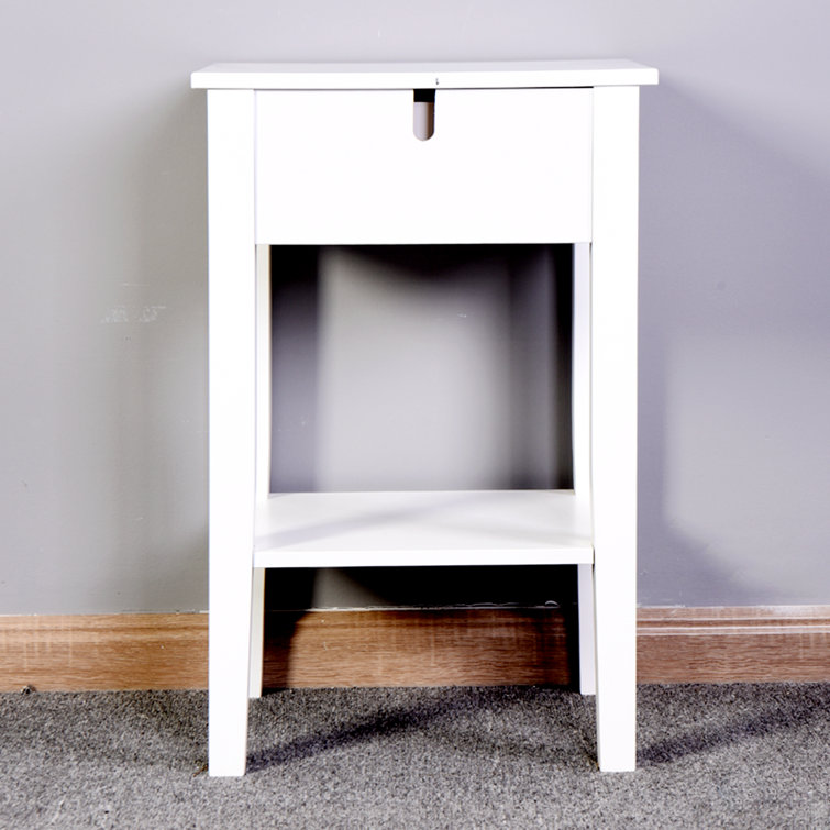 Nostrum White Bathroom FloorStanding Storage Table With A Drawer Wayfair